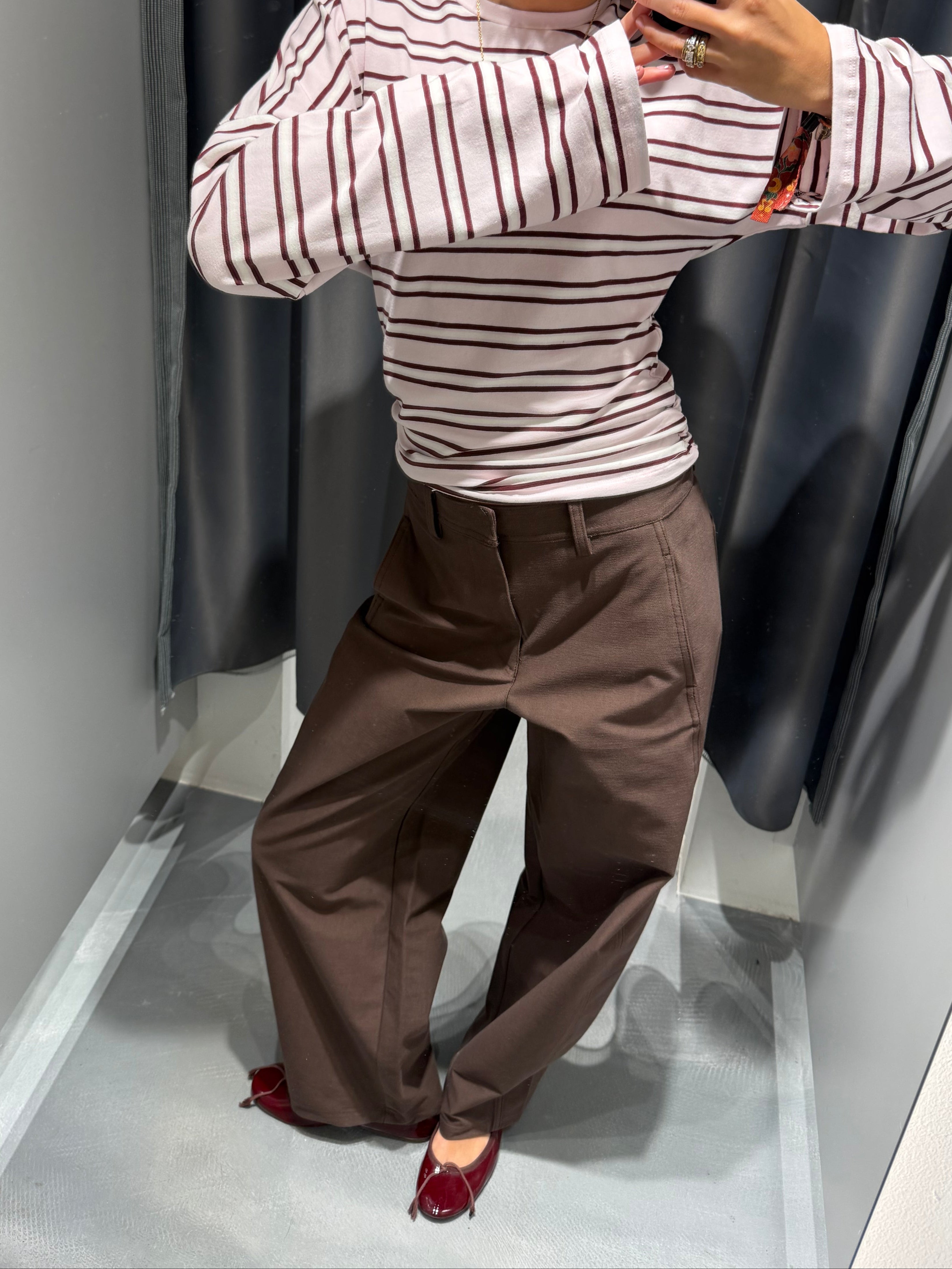 PCRIKKE Trousers - Hot Fudge